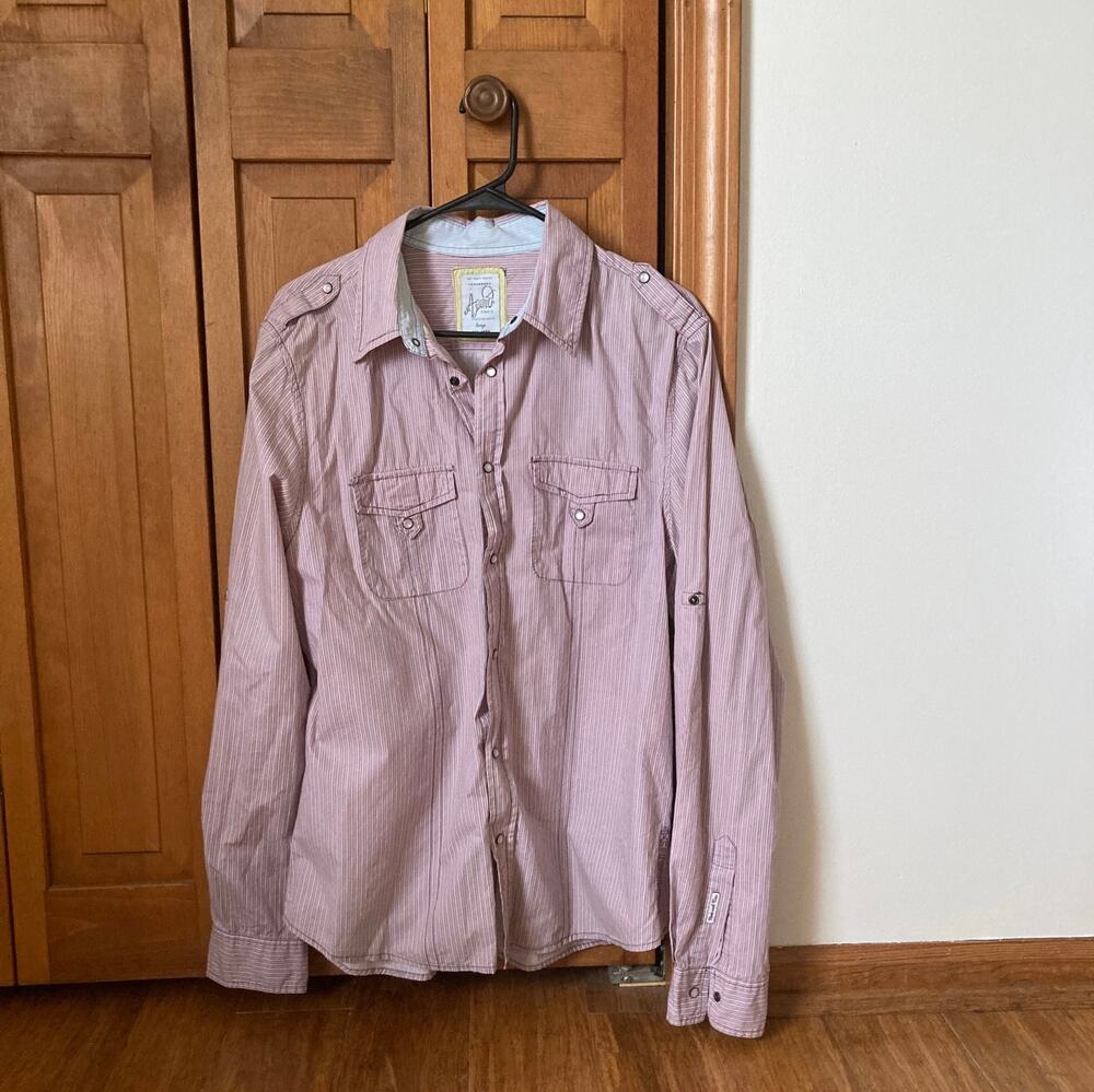 Agamic-2 Mens Pearl Snap Buttondown Shirt, Size M